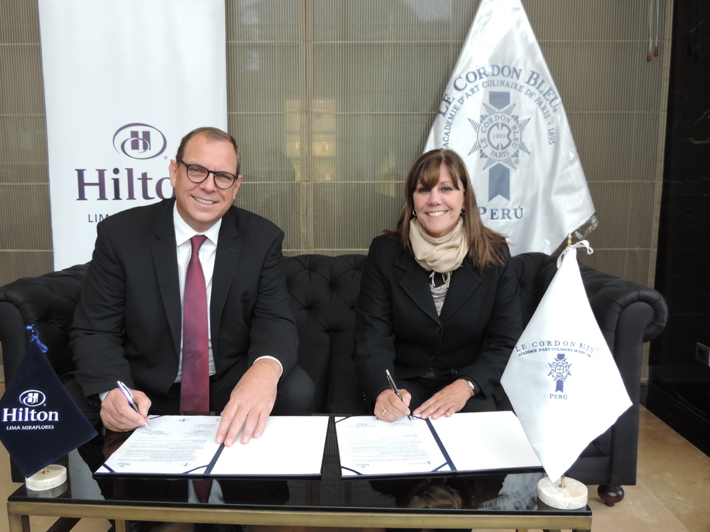 La Red Educativa de Le Cordon Bleu Perú suscribe convenio de cooperación interinstitucional con el Hotel Hilton